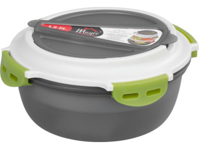 Obedár MagicHome, okrúhly, s vidličkou/lyžicou, 1200 ml, 21,1x9,7 cm Obedár MagicHome, okrúhly, s vidličkou/lyžicou, 1200 ml, 21,1x9,7 cm