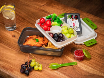 Obedár MagicHome, hranatý, s vidličkou/lyžicou, 1200 ml, 23x15x8,8 cm Obedár MagicHome, hranatý, s vidličkou/lyžicou, 1200 ml, 23x15x8,8 cm