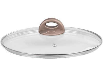 Pokrievka MagicHome Coffee Brown Line, sklenená, 26 cm