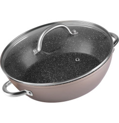 Hrniec MagicHome Coffee Brown Line, plytký, 26 cm, 2800 ml, s pokrievkou, pekáč  do rúry