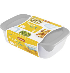 Dóza Curver® Set Rectangular, sada 3 ks, 500/1000/2000 ml, mix farieb mint/sivá/broskyňová