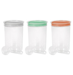Dóza Curver® DRY FOOD, 1700 ml, s odmerkou, mix farieb mint/sivá/broskyňová, 130x190 mm