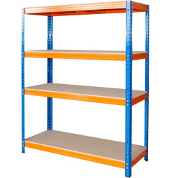 Regál Racks RAT60 HD, kovový, 4 police, 1800x1800x600 mm, max. 600 kg/polica
