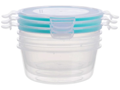 Dóza MagicHome Lunchbox set YH371, sada 3 ks,  700 ml, 145x145x75 mm, okrúhla, Clip