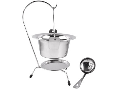 Servírovacia sada MagicHome, 800 ml, nerez, mini kotlík so stojanom a naberačkou Servírovacia sada MagicHome, 800 ml, nerez, mini kotlík so stojanom a naberačkou