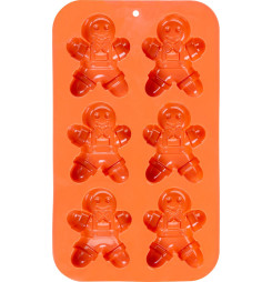 Forma MagicHome, na pečenie, vianoce, silikón, 6 kusov postavičky perníček, 29,5x17,5x2,7 cm