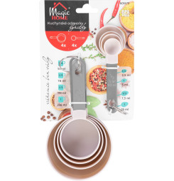 Odmerka MagicHome, lyžicové a hrnčekové, kuchynská, sada 8 ks, 2,5 ml - 236 ml
