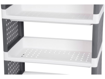 Regál MagicHome Rolly, plastový, 4 police, 49x29x75,5 cm, na kolieskach