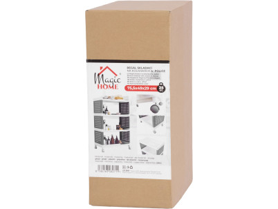 Regál MagicHome Rolly, plastový, 4 police, 49x29x75,5 cm, na kolieskach