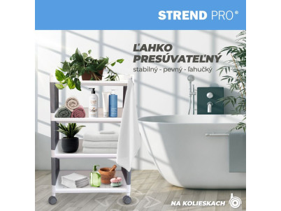 Regál MagicHome Rolly, plastový, 4 police, 49x29x75,5 cm, na kolieskach