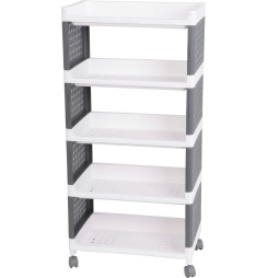Regál MagicHome Rolly, plastový, 5 políc, 49x29x97 cm, na kolieskach