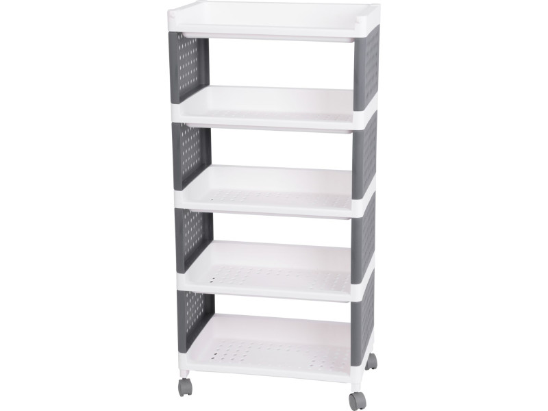 Regál MagicHome Rolly, plastový, 5 políc, 49x29x97 cm, na kolieskach