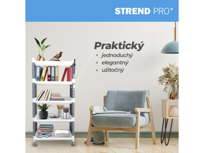 Regál MagicHome Rolly, plastový, 5 políc, 49x29x97 cm, na kolieskach