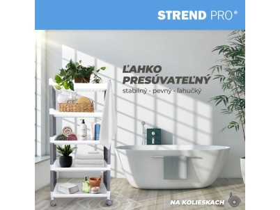 Regál MagicHome Rolly, plastový, 5 políc, 49x29x97 cm, na kolieskach