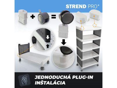 Regál MagicHome Rolly, plastový, 5 políc, 49x29x97 cm, na kolieskach