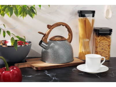 Čajník MagicHome, pískací, šedý, 2500 ml