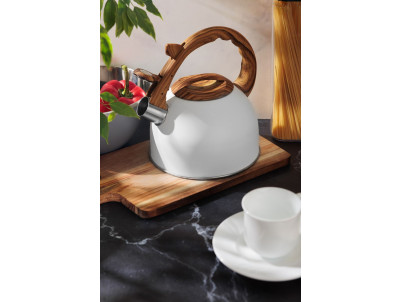 Čajník MagicHome, pískací, biely, 2500 ml