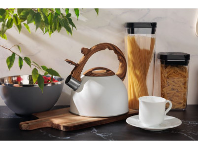 Čajník MagicHome, pískací, biely, 2500 ml