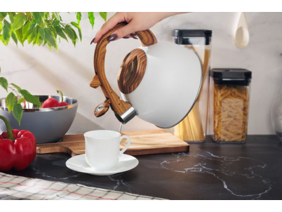 Čajník MagicHome, pískací, biely, 2500 ml