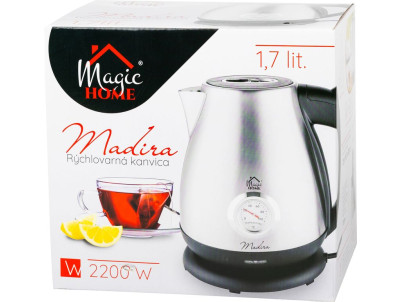 Kanvica MagicHome Madira, 1850-2200 W, 230 V, 50 Hz, 1700 ml, rýchlovarná, s teplomerom