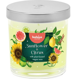 Sviečka Bolsius Floral Fusion Slnečnica a Citrus, vonná, 80/72 mm, v skle