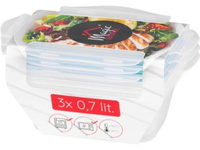 Dóza MagicHome Lunchbox set YH416, obdĺžniková, sada 3 ks, 700 ml, 172x115x71 mm Dóza MagicHome Lunchbox set YH416, obdĺžniková, sada 3 ks, 700 ml, 172x115x71 mm