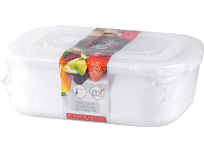 Dóza MagicHome Lunchbox set MB41, sada 3 ks, 700/1300/2100 ml, obdĺžniková, otvárateľné veko