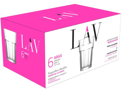 Pohár Aras, LAV, sklenený, na likér/destilát, 45 ml, 49x56 mm, bal. 6 ks Pohár Aras, LAV, sklenený, na likér/destilát, 45 ml, 49x56 mm, bal. 6 ks