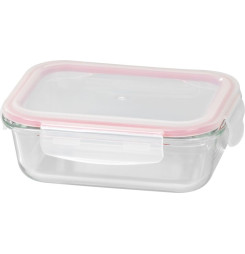 Dóza MagicHome, obdĺžniková, 650 ml, s vekom, Clip, sklenená