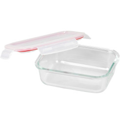 Dóza MagicHome, obdĺžniková, 650 ml, s vekom, Clip, sklenená