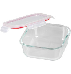 Dóza MagicHome, štvorcová, 1200 ml, s vekom, Clip, sklenená