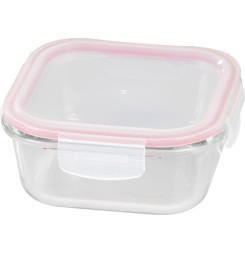 Dóza MagicHome, štvorcová, 800 ml, s vekom, Clip, sklenená