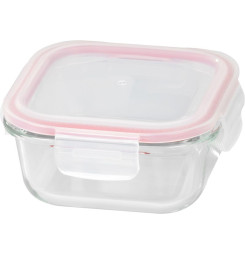 Dóza MagicHome, štvorcová, 520 ml, s vekom, Clip, sklenená