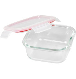 Dóza MagicHome, štvorcová, 520 ml, s vekom, Clip, sklenená