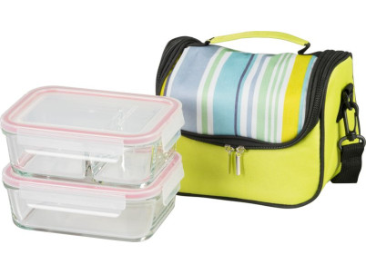 Dóza MagicHome, sada 2 ks, 2 x 900 ml, obdĺžniková, s chladiacim boxom, termobox, termo taška, sklenená