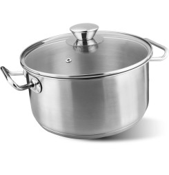 Kastról MagicHome Chloe, hrniec, 24 cm, 5,5 lit., so sklenenou pokrievkou, nerez