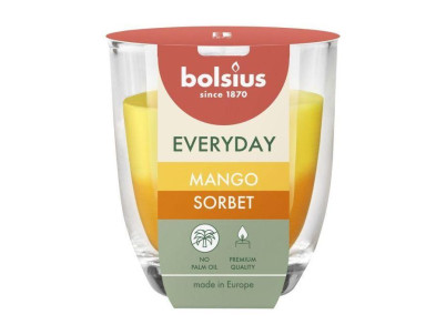Sviečka Bolsius Everyday, mangový sorbet, 80x70 mm, v skle Sviečka Bolsius Everyday, mangový sorbet, 80x70 mm, v skle