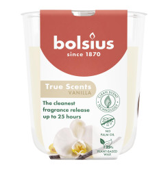 Sviečka Bolsius True Scents, vanilka, 80x73 mm, v skle