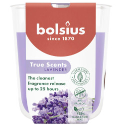 Sviečka Bolsius True Scents, levanduľa, 80x73 mm, v skle