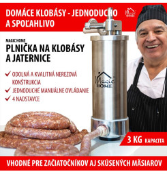 Plnička MagicHome SM206, na klobásy a jaternice, vertikálna, 3 kg, ručná
