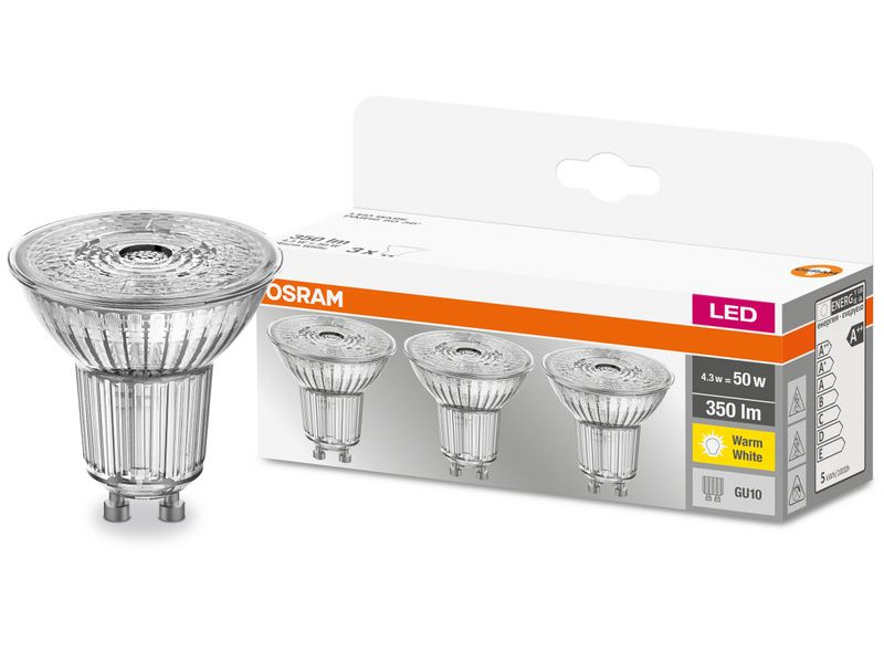 Žiarovka OSRAM® BASIC LED GU10 50 (ean8392) 36° 4,3W/840 4000K MULTIPACK, sklo, Star CLASSIC Žiarovka OSRAM® BASIC LED GU10 50 (ean8392) 36° 4,3W/840 4000K MULTIPACK, sklo, Star CLASSIC