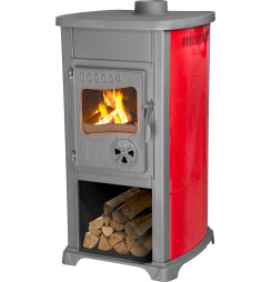 Kachle Bella Thalia, červené, 5,4 kW, 102 cm, liatina/šamot