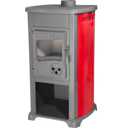 Kachle Bella Thalia, červené, 5,4 kW, 102 cm, liatina/šamot