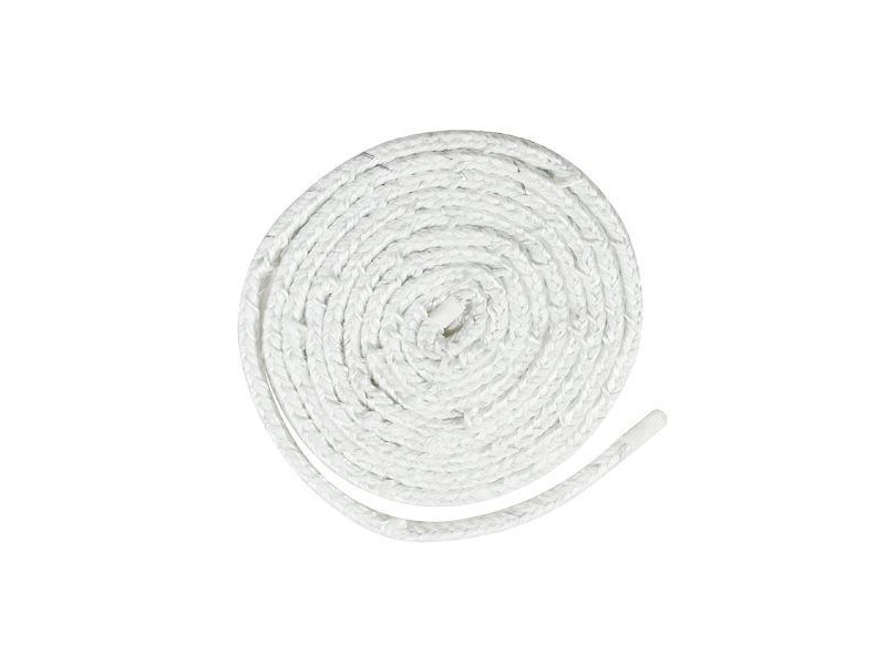 Šnúra sporáková Strend Pro, L-2 m, 10x10 mm, tesniaca šnúra na sklo, na dvierka, na krby, na kachle, upchávka, biela