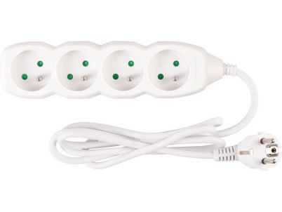 Kábel DG-F804B L-1.5 m, predlžovací, biely, 4x zásuvka, new edition Kábel DG-F804B L-1.5 m, predlžovací, biely, 4x zásuvka, new edition