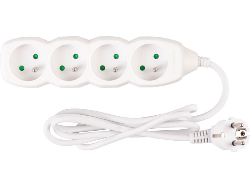 Kábel DG-F804B L-1.5 m, predlžovací, biely, 4x zásuvka, new edition Kábel DG-F804B L-1.5 m, predlžovací, biely, 4x zásuvka, new edition