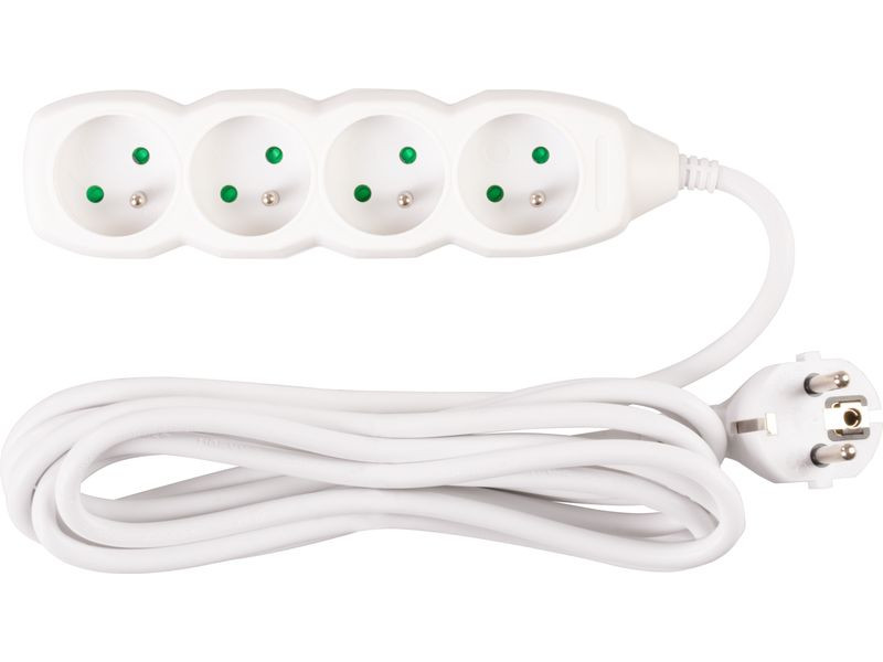 Kábel DG-F804B L-3 m, predlžovací, biely, 4x zásuvka, new edition Kábel DG-F804B L-3 m, predlžovací, biely, 4x zásuvka, new edition