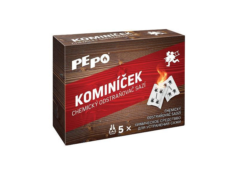 Kominíček PE-PO® 5 ks, odstraňovač sadzí do dymovodu, krbu, kachlí, pecí, komínov
