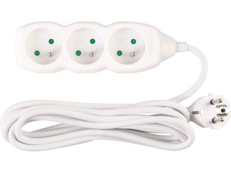 Kábel DG-F803B L-3 m, predlžovací, biely, 3x zásuvka, new edition Kábel DG-F803B L-3 m, predlžovací, biely, 3x zásuvka, new edition