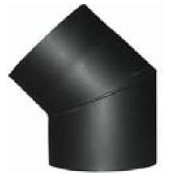Koleno HS 045/150/2,0 mm, dymovod, dymové kominové koleno na spájanie rúr dymovodu